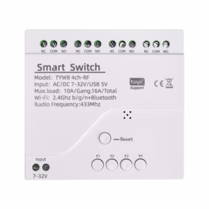 Tuya Smart Wifi Switch Module DC7-32V RF 433 Radio Remote Control 4 Channels Inching Relay for Alexa Google Home